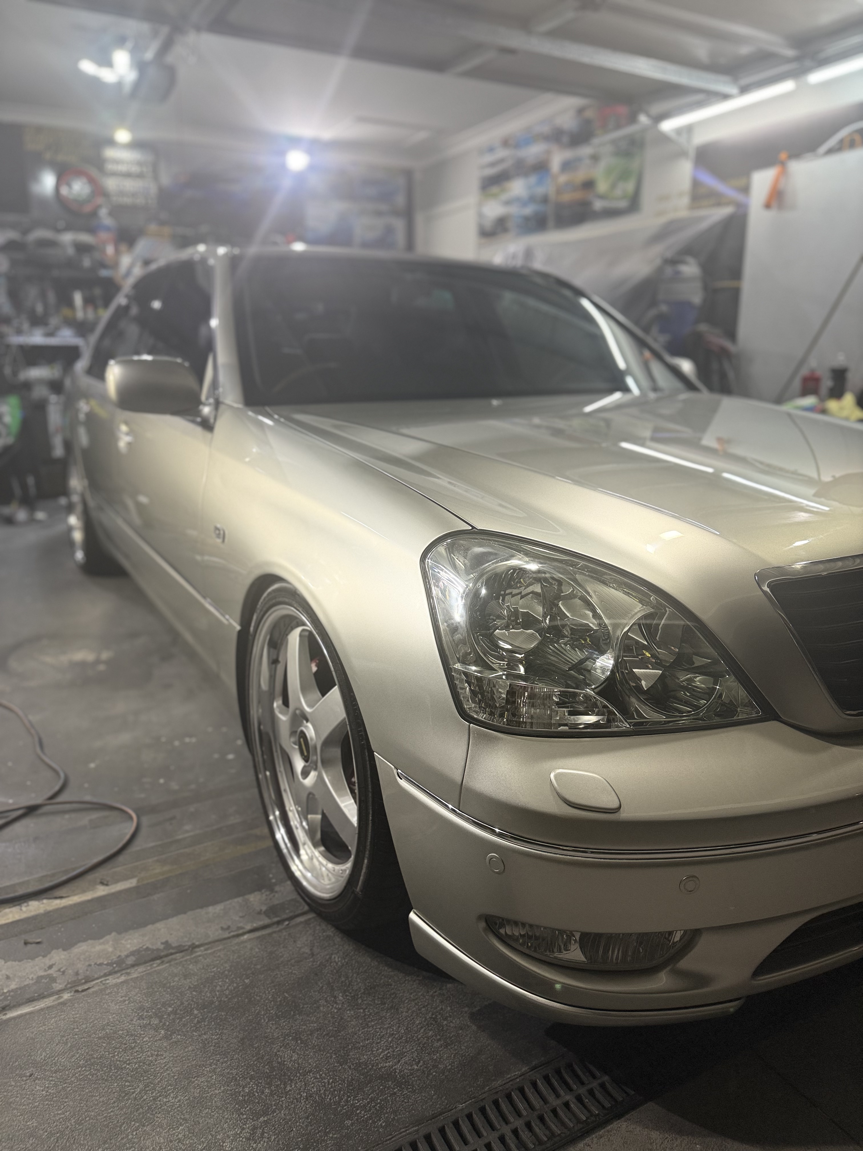 Silver Lexus sedan with glossy finish