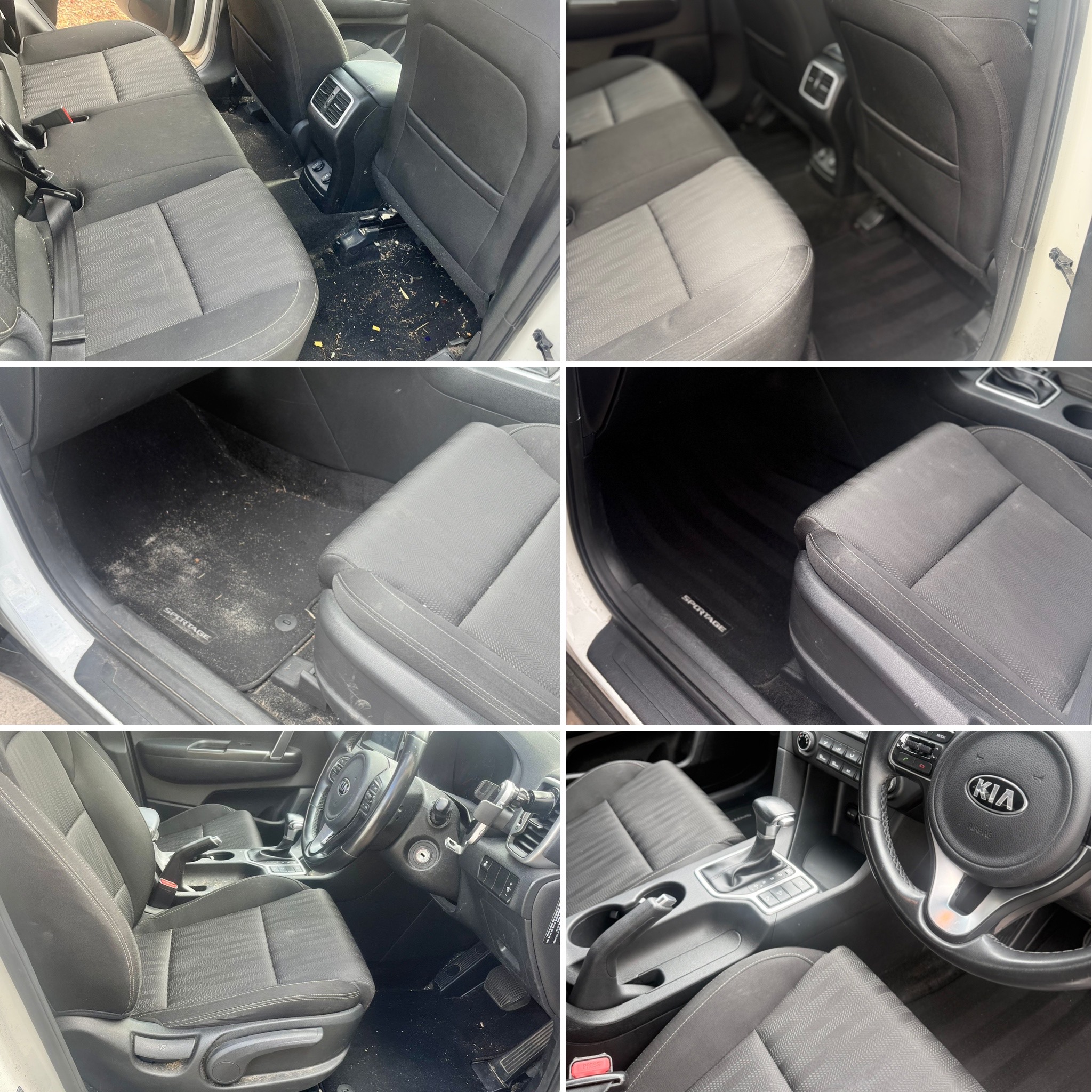 Kia Sportage interior deep clean before and after