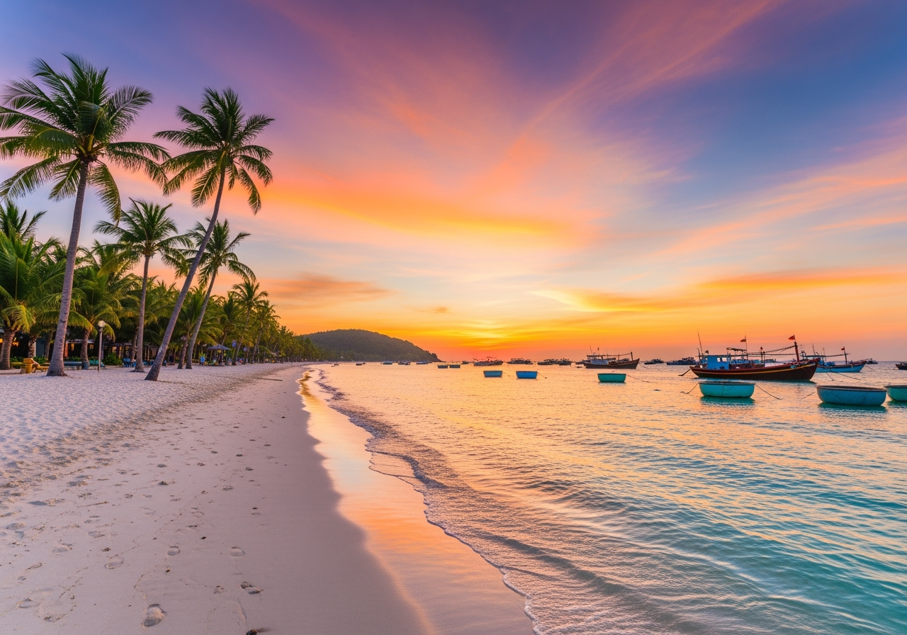 Stunning Phu Quoc sunset beach