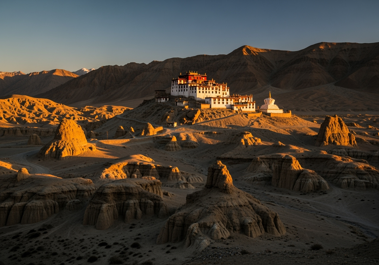 Lamayuru Monastery in Moonland Landscape
