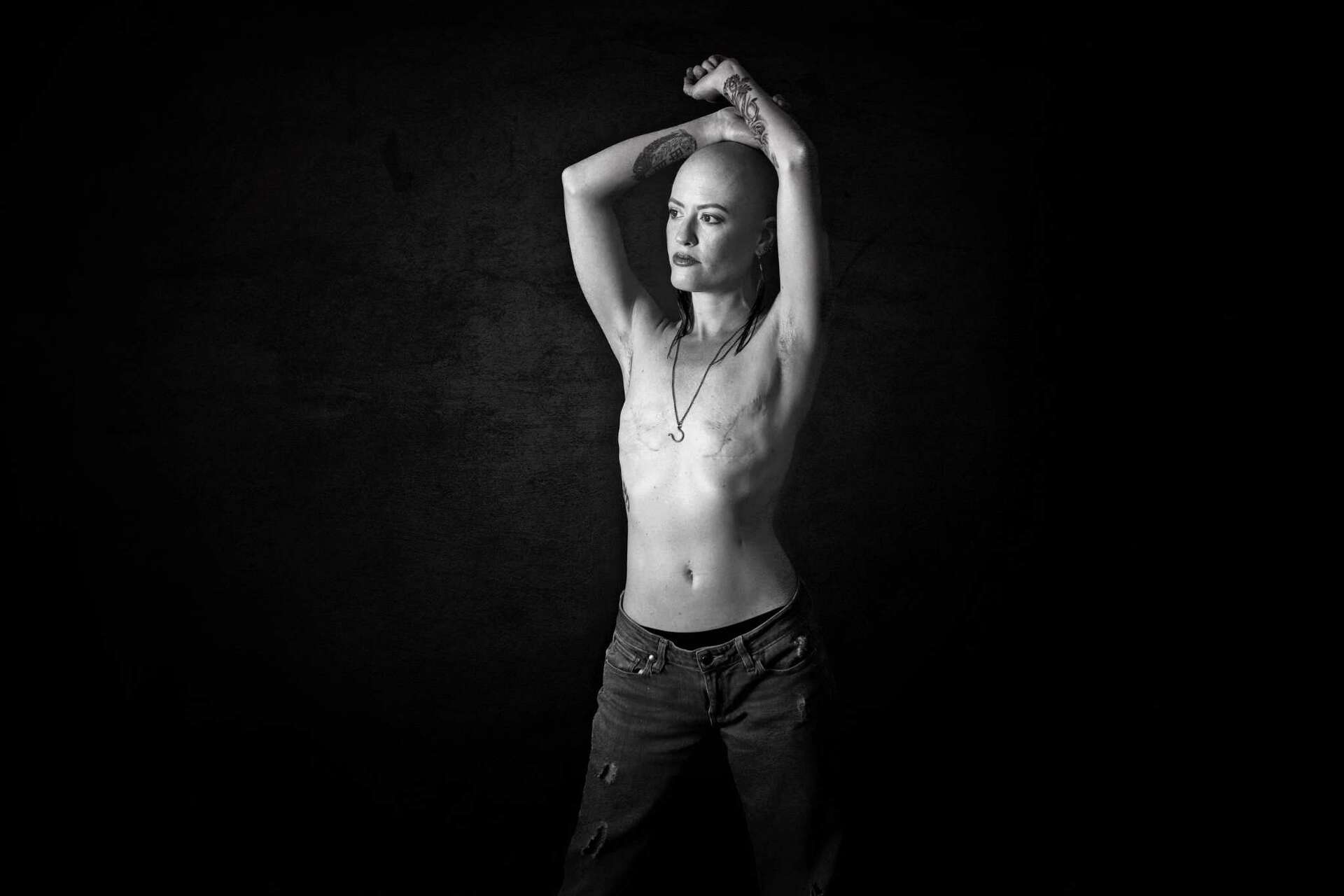 Black and white portrait photograph