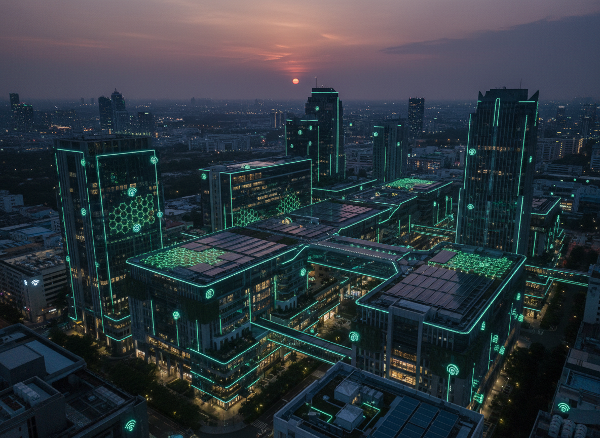 Smart building with ESG monitoring infrastructure
