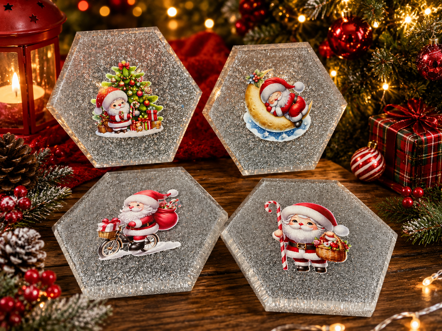 Australian Made Christmas Resin Coasters