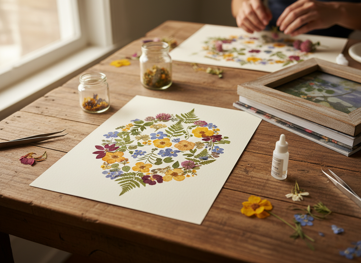 Pressed flower art
