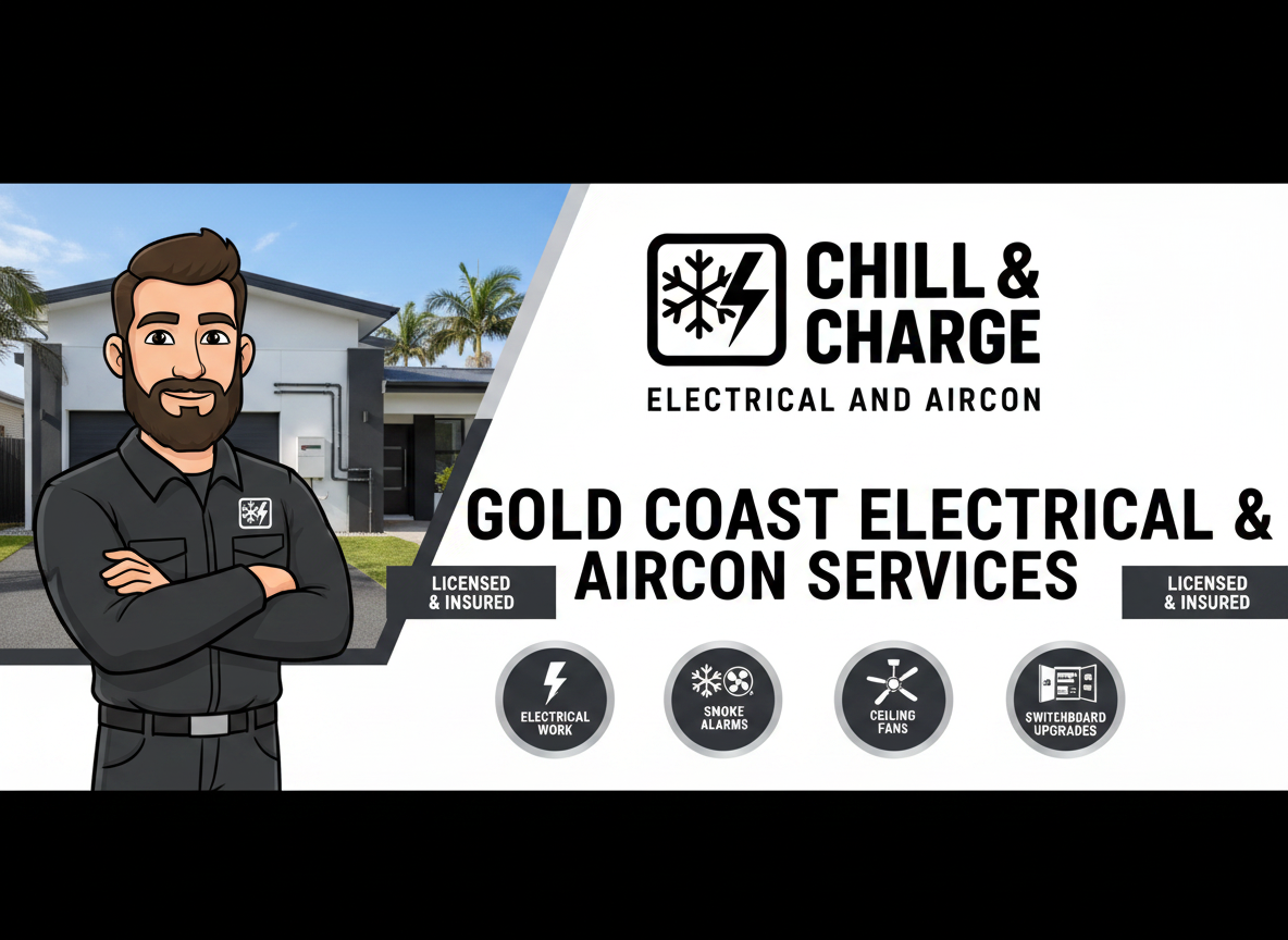 Chill and Charge — Gold Coast electrical and aircon services, licensed and insured