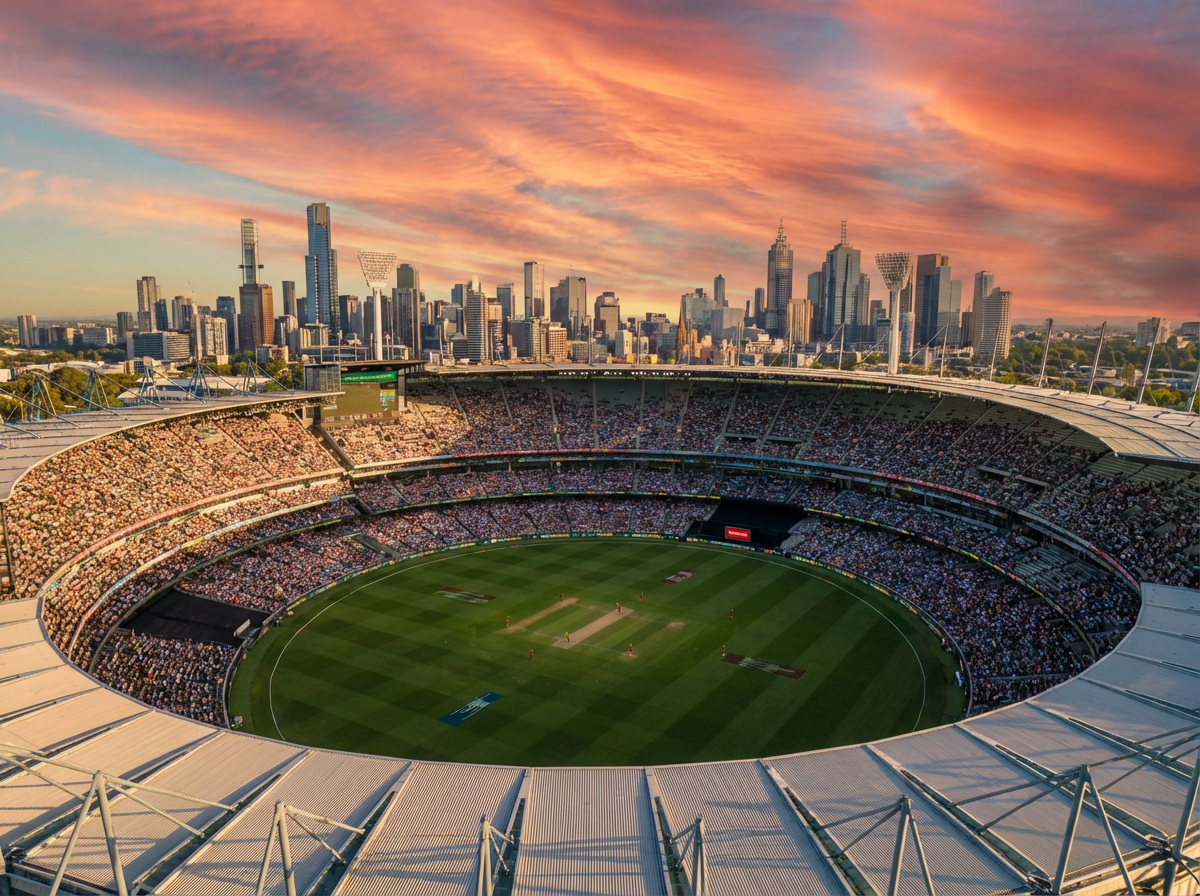 Melbourne Cricket Ground at golden hour