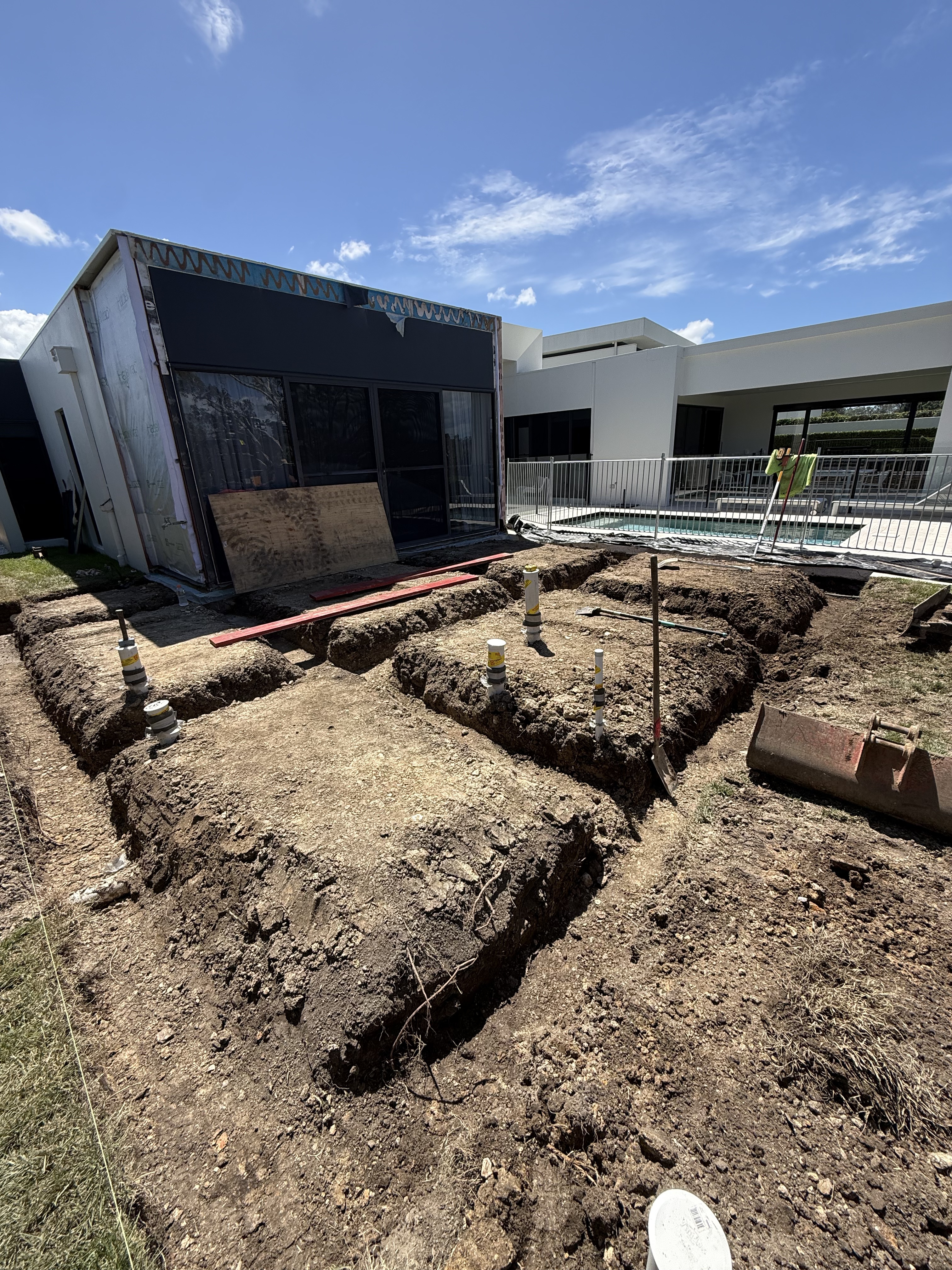 Footing excavation for residential extension on the Gold Coast