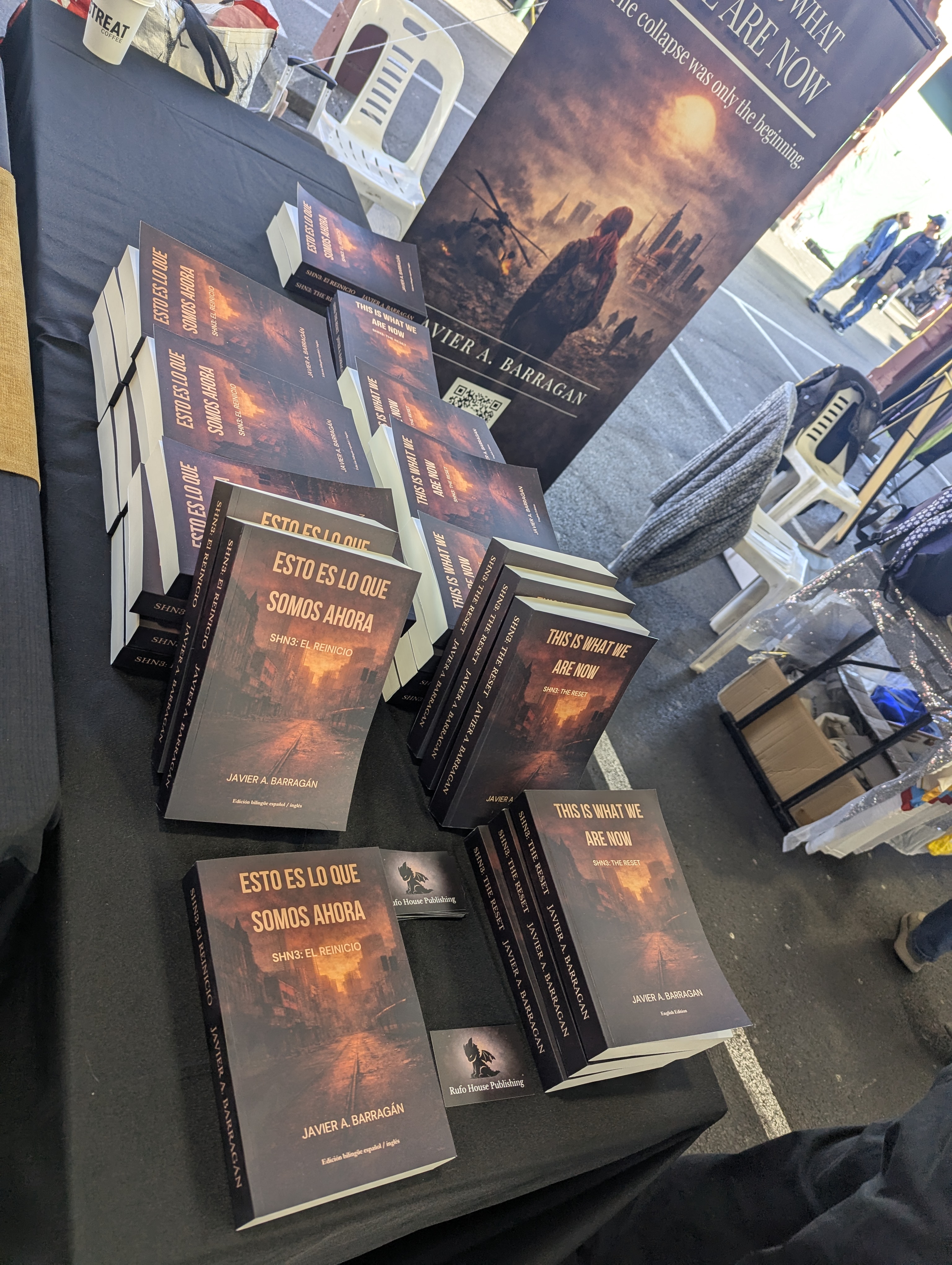 Book display table with both editions