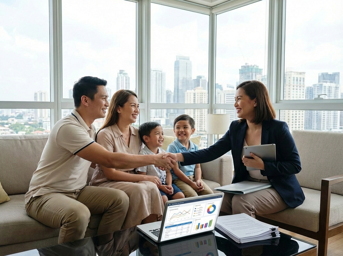 Filipino family and insurance agent - Why Choose OneNetworx