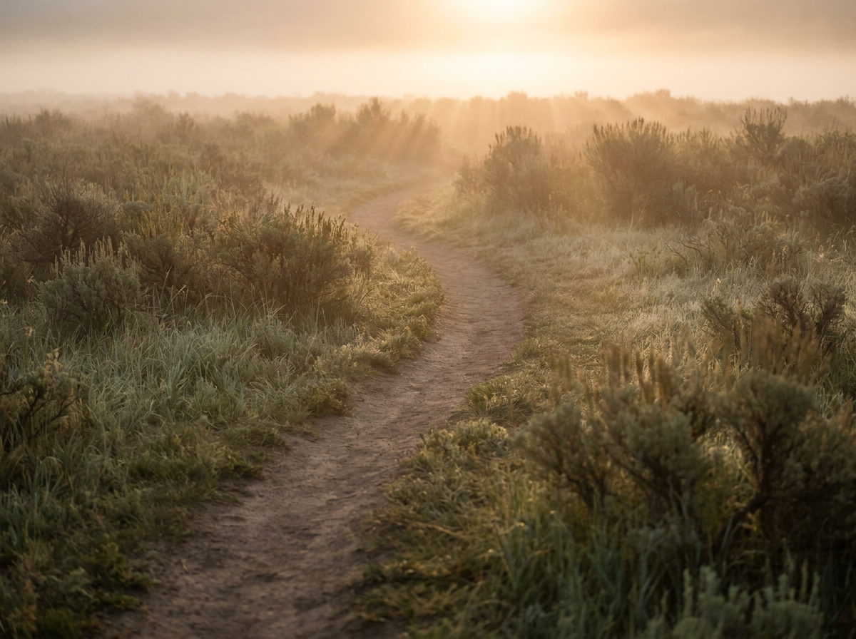 Een zacht pad door een groen landschap