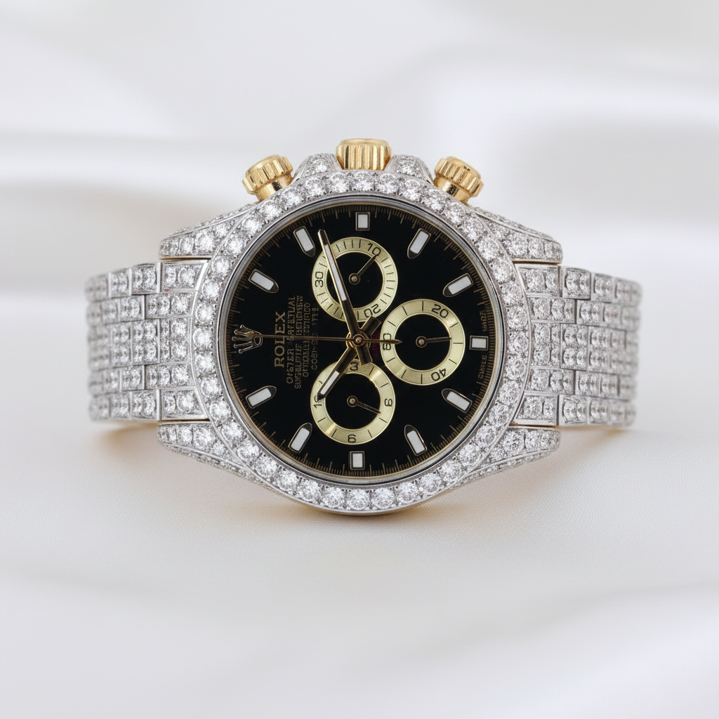 Iced Out Diamond Chronograph Watch