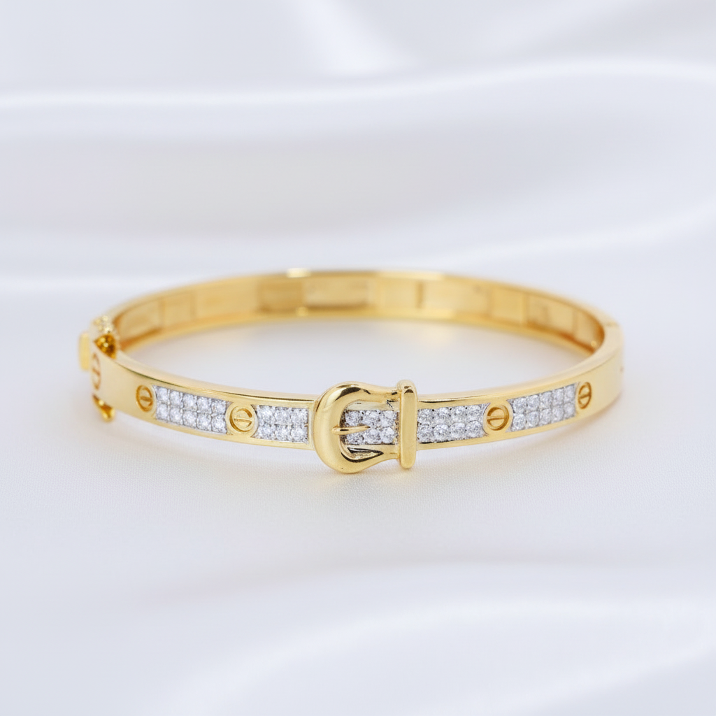 Gold Belt Buckle Diamond Bangle