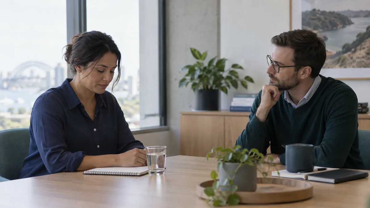 Colleagues listening during a difficult workplace conversation