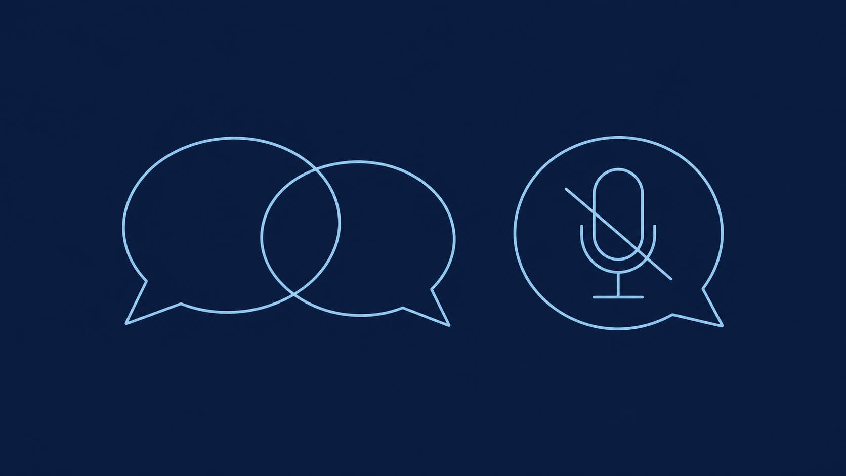 Speech bubbles and a muted microphone — the limits of remote communication