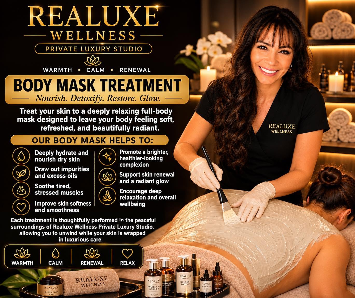 Anti-Ageing Body Mask Treatment at Realuxe Wellness Private Luxury Studio