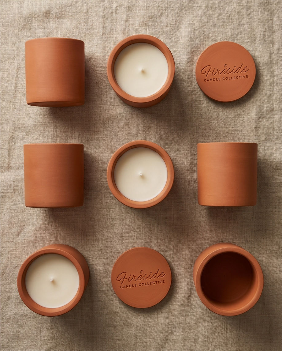 Fireside Candle Collective coloured concrete vessels