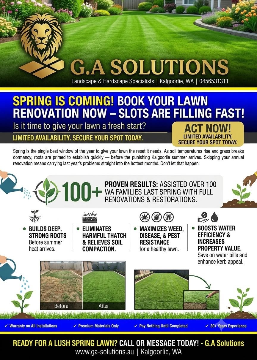 Spring Lawn Renovation Promotion – G.A Solutions Kalgoorlie