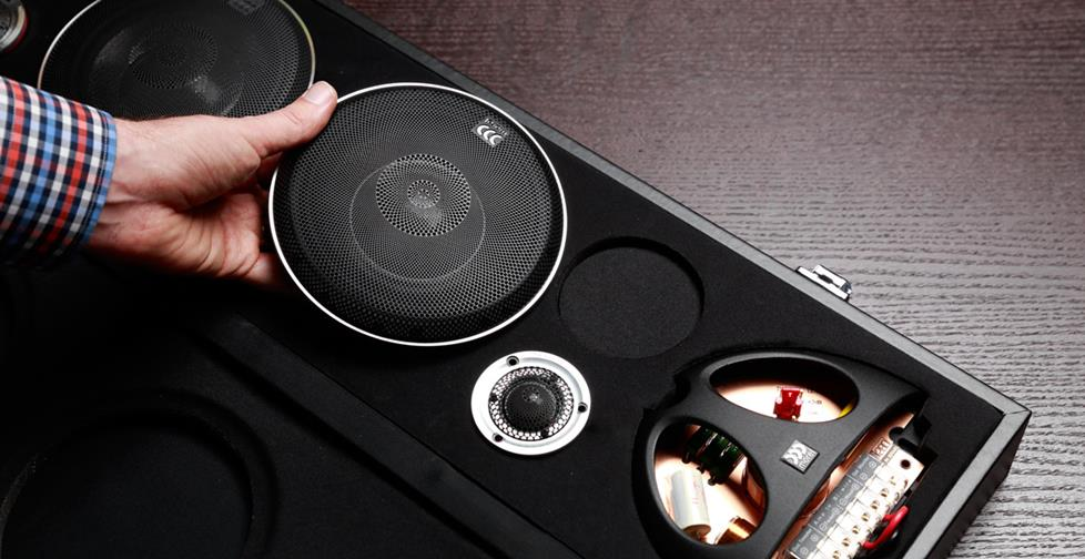High-end car audio speaker installation