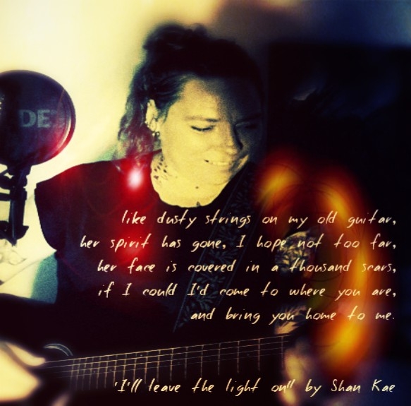Shan Kae in the studio — lyrics from I'll Leave the Light On