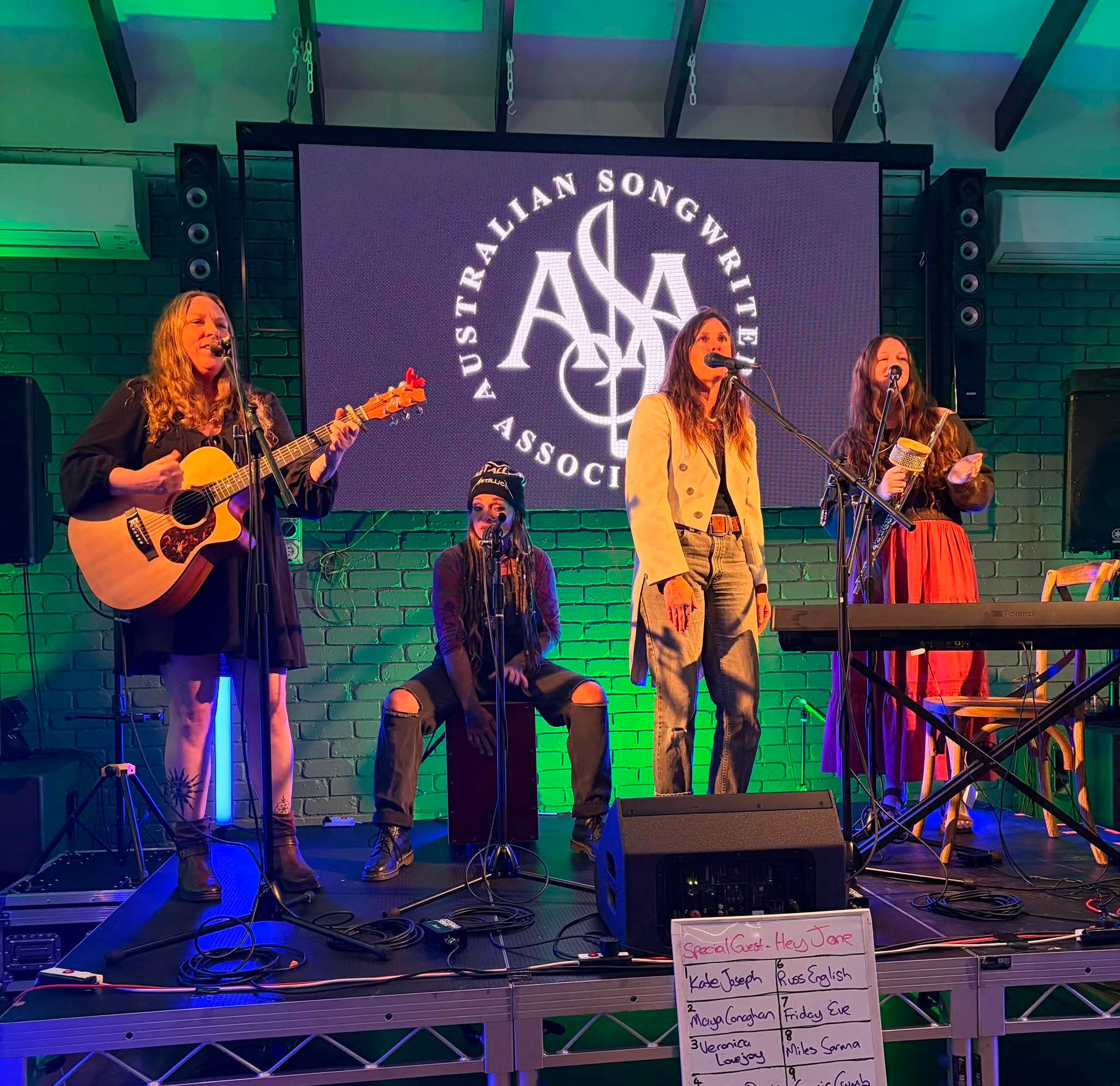 Shan Kae performing live at Australian Songwriters Association event